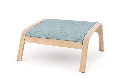 Vinylla Ersatzbezug für Ikea Poang Stuhl (Fußhocker Design 1, Polyester - Hellcyan) von VINYLLA