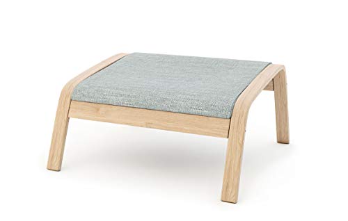 Vinylla Ersatzbezug für Ikea Poang Stuhl (Fußhocker Design 2, Polyester - Hellgrau) von VINYLLA