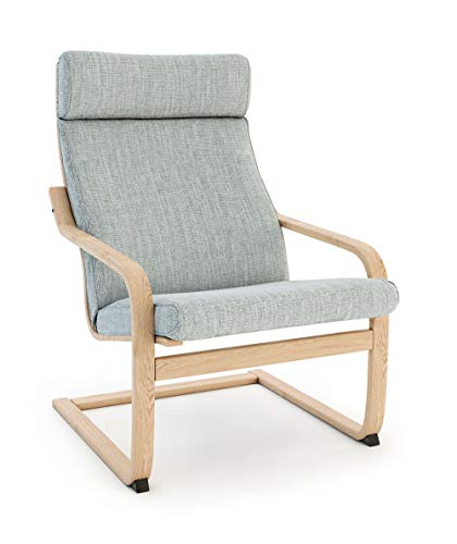 Vinylla Ersatzbezug für Ikea Poang Stuhl (Kissen-Design 3, Polyester, Hellgrau) von VINYLLA