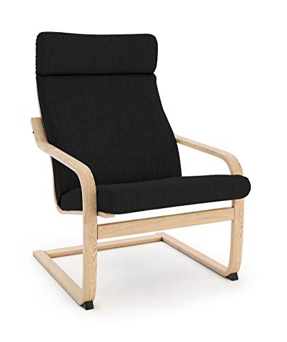 Vinylla Ersatzbezug für Ikea Poang Stuhl (Kissen-Design 3, Polyester, schwarz) von VINYLLA