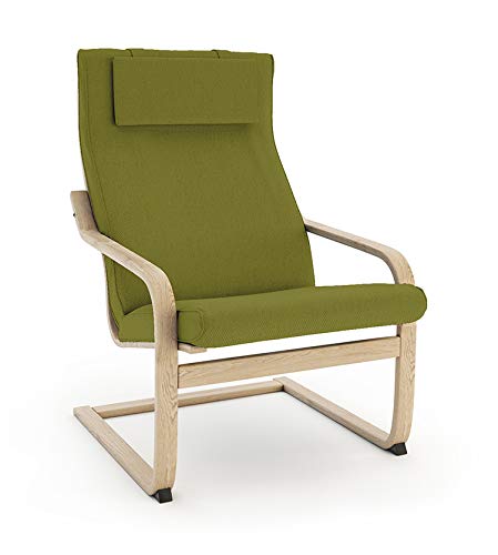 Vinylla Sessel Ersatzbezug für IKEA POANG Stuhl (Kissen Design 2, Baumwolle - Grün) von VINYLLA