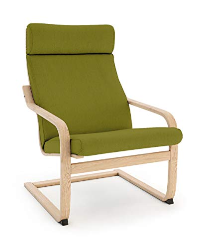 Vinylla Sessel Ersatzbezug für IKEA POANG Stuhl (Kissen Design 3, Baumwolle - Grün) von VINYLLA