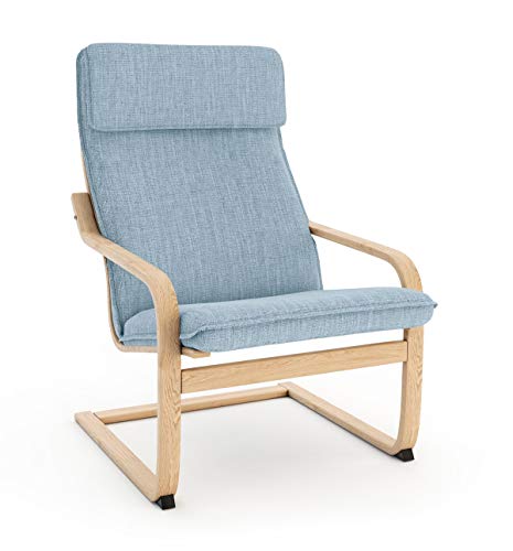 Vinylla Sesselersatzbezug hergestellt für IKEA POANG Stuhl (Kissen-Design 1, Polyester - Hellcyan) von VINYLLA