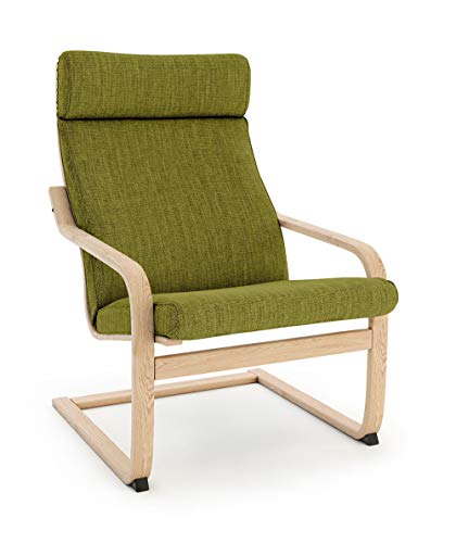 Vinylla Sesselersatzbezug hergestellt für IKEA POANG Stuhl (Kissen Design 3, Polyester - Grün) von VINYLLA
