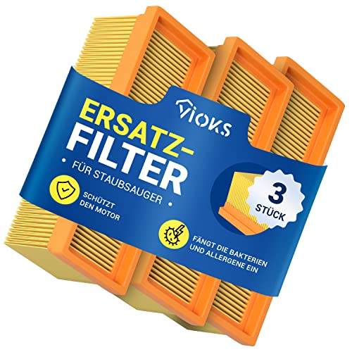 VIOKS Luftfilter Staubsauger 3x Ersatz für Kärcher Flachfaltenfilter 6.414-498.0 & Filter Kärcher Staubsauger FIlter für Kärcher SE 5.100 u.a. von VIOKS