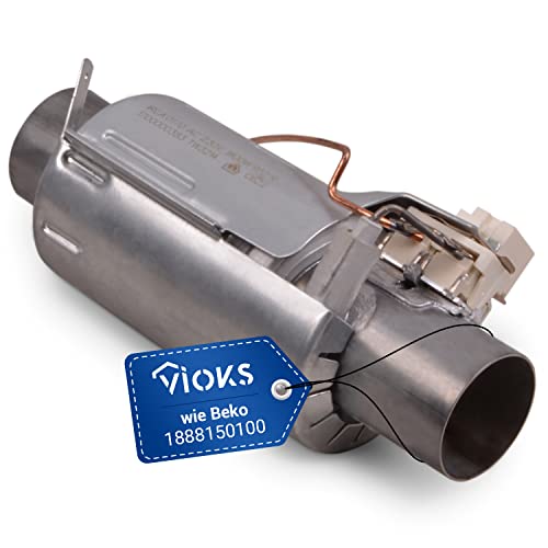 VIOKS Durchlauferhitzer 230V 145x64x69mm Ersatz für Heizelement Beko 1888150100 IRCA 6322 für Geschirrspüler Beko, Privileg, Bauknecht, Zanussi von VIOKS