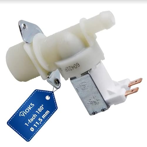 VIOKS Magnetventil Universal 1-fach 180° 11,5mmØ für Waschmaschine Spülmaschine Wasserventil Elektroventil Einlaufventil Ventil Universalbaureihe für Wasch- und Spülmaschinen von VIOKS