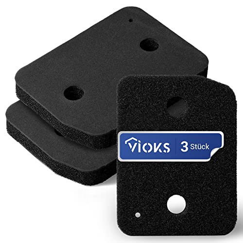 VIOKS Filter Set 3x Schwammfilter - Filterschwamm 207x155mm Ersatz für Мiele 9164761 Sockelfilter/Filter für Trockner Wärmepumpentrockner/Wäschetrockner Kondenstrockner von VIOKS
