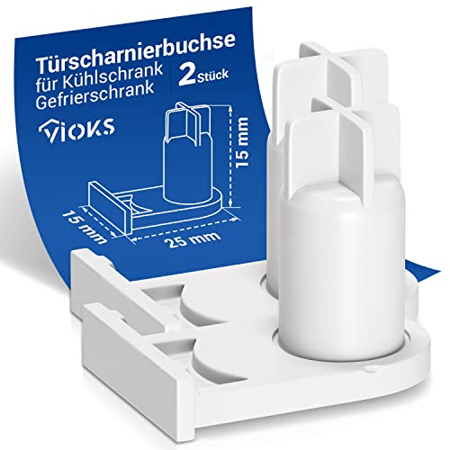 VIOKS SET 2x Türscharnierbuchse Ersatz für Bosch 00169301/169301 / 05384490/5384490 - Buchse für Kühlschrank Scharnier, Scharniere für Kühlschranktür Gefrierschrank Tür von VIOKS