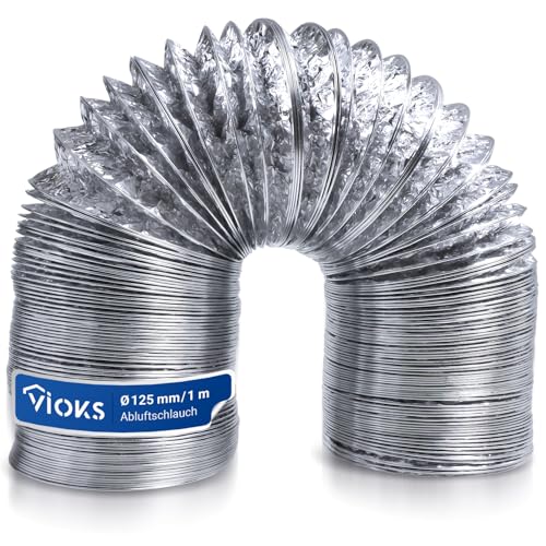 VIOKS 1 Meter Abluftschlauch 125mm Trockner Schlauch für 125erR Luftführungssysteme - Isolierter Abluftschlauch Klimagerät Dunstabzugshaube Schlauch für Mobile Klimaanlage Rohr Flexibel VIOKS 1 Meter Abluftschlauch 125mm Trockner Schlauch für 125erR Luftführungssysteme - Isolierter Abluftschlauch Klimagerät Dunstabzugshaube Schlauch für Mobile Klimaanlage Rohr Flexibel von VIOKS