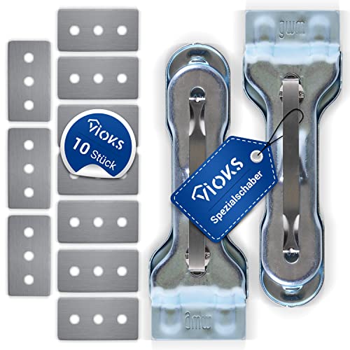VIOKS 2X Kochfeld Schaber Ceranfeld/Ceranfeldschaber Klingen mit 10 Ersatzklingen Ceranfeldschaber & Glaskeramik Schaber Scraper Kitchen Zeranfeld Kratzer mit Schaber Klingen für Ceranfeldschaber von VIOKS