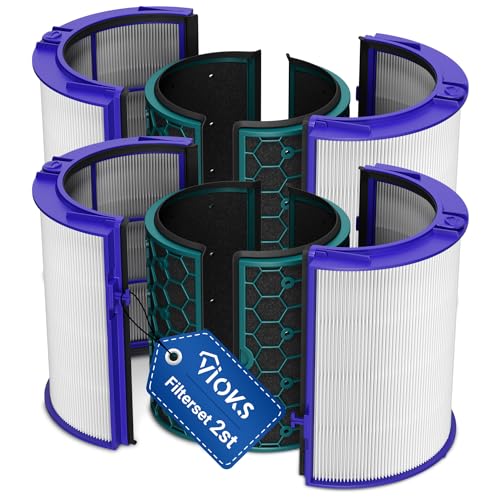 VIOKS 2x Filter 360° Ersatz für Dysоn Filter Hot and Cool 969048-02 - Luftreiniger Hepa Filter + Innerer Luftreiniger Aktivkohlefilter für HP04 HP05 DP04 TP04 TP05, Pure Cool, Pure Hot+Cool von VIOKS