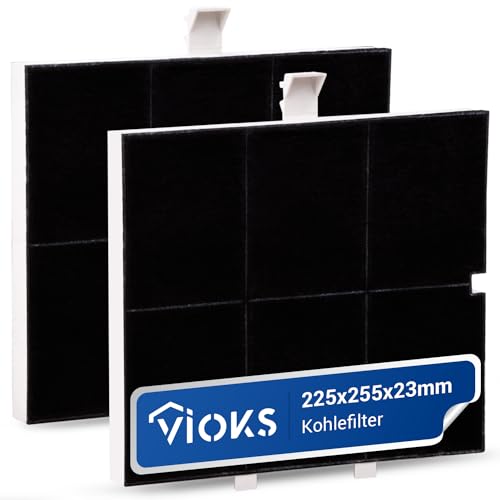 VIOKS 2x Kohlefilter Dunstabzugshaube 255x225x23mm Ersatz für Balay 00361047 361047 FKS170BSH DHZ5136 LZ51351 Z5117X1 / Constructa Aktivkohlefilter Dunstabzugshaube Siemens Aktivkohlefilter für Neff von VIOKS