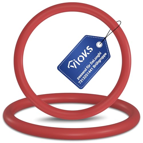 VIOKS 2x O Ring Dichtung 43mmØ Ersatz für DeLonghi 5332149100 Gummidichtung Rund - O Ringe Gummi Dichtungsringe Set für Brühgruppe - Gummi Dichtungen Set für EAM ECAM ESAM Kaffeemaschine Kaffeeautomat von VIOKS