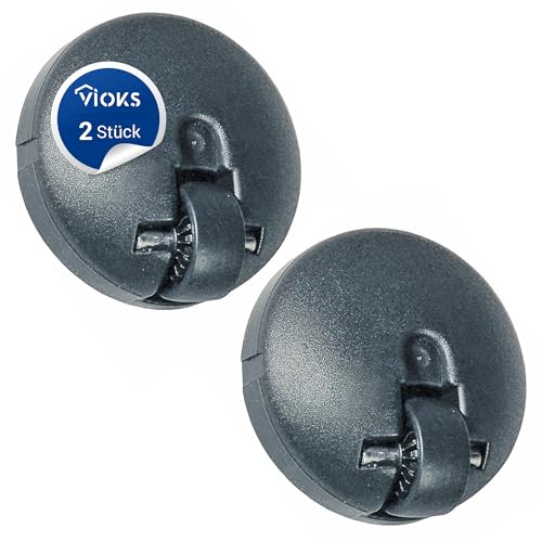 VIOKS 2x Rädchen Laufrolle Vorne 67mmØ Ersatz für Bosch Siеmens 027606 00027606 00620341 Quelle 09930967 - Rad Lenkrolle Rolle Schwarz mit Stahlachse für Bodenstaubsauger Staubsauger von VIOKS