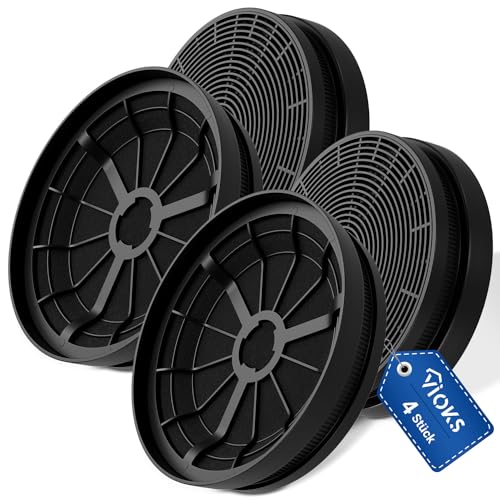 VIOKS 4Stk Filter Dunstabzugshaube Ersatz für Respekta MIZ0023N 175mmØ, Umlufthaube Aktivkohlefilter Dunstabzugshaube Kohlefilter für Dunstabzugshaube Respekta MIZ 0023 von VIOKS