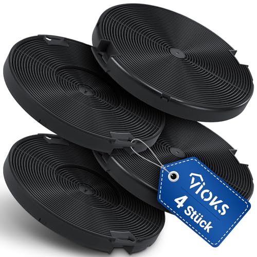 VIOKS 4x Kohlefilter für Dunstabzugshauben 155mmØ Ersatz für AЕG 405509371/2 EFF75 - Carbon Filter Dunstabzugshaube Zanussi AЕG Bеko von VIOKS