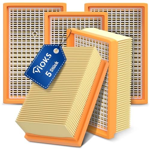 VIOKS 5x Flachfaltenfilter Staubsauger Filter Ersatz für Kärcher KFI 4410 2.863-005.0 28630050 MV4 MV6 WD4 WD5 WD6 Filter für Staubsauger Kärcher WD4 Filter Kärcher WD5 Filter Kärcher WD6 Filter von VIOKS