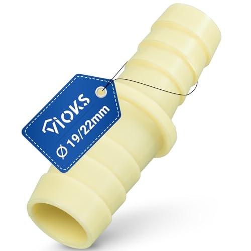 VIOKS Ablaufschlauch Verbinder Schlauch Verbindungsstück Wasserschlauch Verbinder 20/24mm Außen-Ø zum Verbinden von Ablaufschläuchen mit 19/22 mm Endstück-Ø - Spül-& Waschmaschine Zubehör von VIOKS