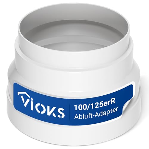 VIOKS Abluftschlauch Adapter Reduzierstück 125mm - 100mm für Abluftrohr Dunstabzugshaube, Abluftschlauch Verbinder für Abluftschlauch Dunstabzugshaube von VIOKS