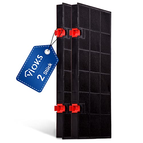 VIOKS Aktivkohlefilter Dunstabzugshaube Set 2 Stk 435x217mm Ersatz für AEG Typ 150 Kohlefilter 5026385100/3 - Abzugshaube Filter mit 2 Halteclips von VIOKS