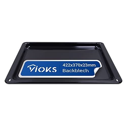 VIOKS Backblech 42x37 cm Standardgröße Hoch Edelstahl Ersatz für Zanussi 353193923/3 Fettpfanne Backofen Blech für Neff SET Zubehör von VIOKS