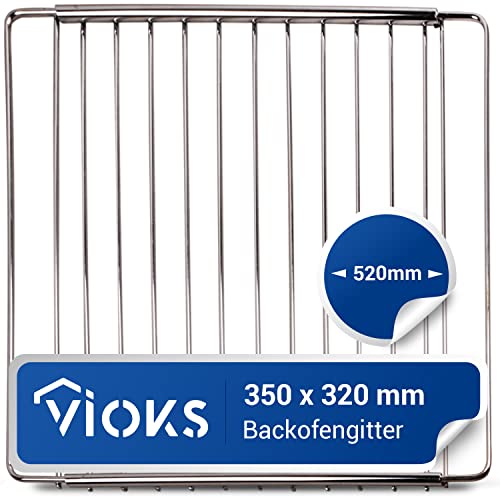 VIOKS Backofen Gitterrost Ausziehbar 350/520mm x 320 mm Grillrost Edelstahl Backofenrost Verstellbar, Gitterrost für Backofen und Herd, Ofen Gitter von VIOKS