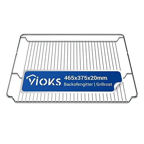 VIOKS Grillrost Edelstahl 465x375mm Ersatz für Bosch 00574876 HEZ334000 Grillrost Backofen Gitterrost für Ofen Bosch Backofen Zubehör Backofen Rost von VIOKS