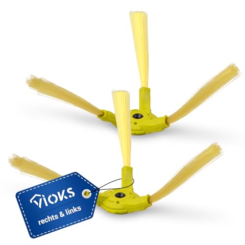 VIOKS Bürstenset Bürste Ersatz für ABC73129901 ABC73129903 ABC73130001 ABC73130003 - Seitenbürste Rechts Links Staubsaugerroboter Robokin VR62601LV VR6260LV VR6260LVM von VIOKS