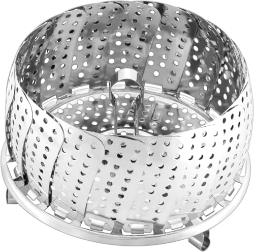 VIOKS Dämpfkorb Ersatz für Silit 2131280965 Garsieb 185 mm Edelstahl für Dampfgarer Töpfe und Schnellkochtöpfe Dünsteinsatz faltbar spülmaschinengeeignet von VIOKS
