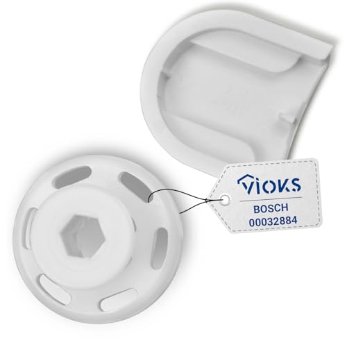 VIOKS Deckelkupplung Weiß Ersatz für Bosch Kupplung 00032884 - Kupplungsstück für Durchlaufschnitzler Bosch Küchenmaschine MUM 4 und MUM 5 Bosch - Bosch MUM4 Ersatzteile & MUM5 Zubehör von VIOKS
