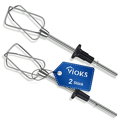 VIOKS Ersatz Rührstäbe für Handmixer 2x Ersatz für Krups Schneebesen SS-193751 & Rührstäbe für Mixer, Rührbesen für Handmixer Krups Mixer 3 Mix 9000 - Küchenmixer Handrührer Ersatzteile von VIOKS