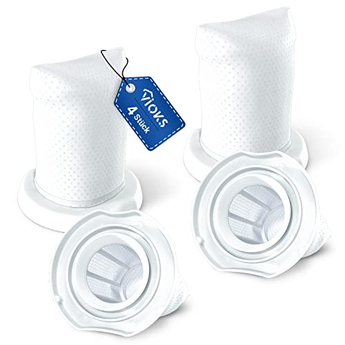 VIOKS Handstaubsauger Filter 4x Set Ersatz für Vorwerk Akku Staubsauger - Vorwerk Kobold VC100 Filter/Kobold VC100 Zubehör für Kobold Staubsauger von VIOKS