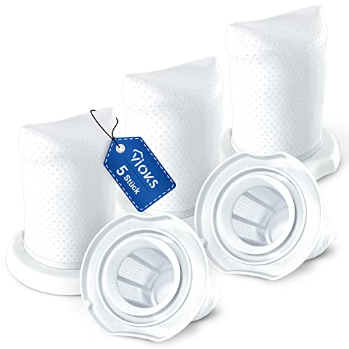 VIOKS Handstaubsauger Filter 5x Set Ersatz für Vorwerk Akku Staubsauger - Vorwerk Kobold VC100 Filter/Kobold VC100 Zubehör für Kobold Staubsauger von VIOKS
