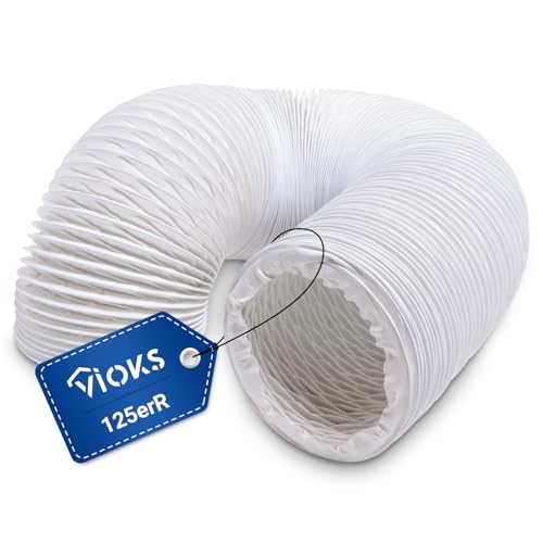 VIOKS Klimaanlage Schlauch 125mm 6 Meter Weiß aus PVC - Abluftschlauch Trockner Klimaanlage Abluftschlauch - Abluftrohr Dunstabzugshaube Luftschlauch Klimаanlage Trockner Abluftschlаuch VIOKS Klimaanlage Schlauch 125mm 6 Meter Weiß aus PVC - Abluftschlauch Trockner Klimaanlage Abluftschlauch - Abluftrohr Dunstabzugshaube Luftschlauch Klimаanlage Trockner Abluftschlаuch von VIOKS