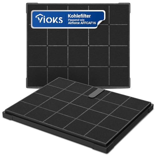 VIOKS Kohlefilter 2 Stück für Dunstabzugshaube Ersatz für Airforce AFFCAF16 Whirlpool 481248048198 Filter Aktivkohlefilter 235x192 mm Ersatzkohlefilter Ersatzfilter Dunstabzugshaubenzubehör von VIOKS