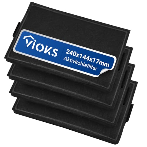 VIOKS SET 4x Kohlefilter Dunstabzugshaube Filter Ersatz für Miеle Filter 9231860 DKF 19 & Dunstabzug Filter für Dunstabzugshaube/Dunstabzugshaube Filter/Aktivkohlefilter Dunstabzugshaube von VIOKS