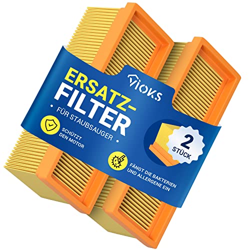 VIOKS Luftfilter Staubsauger 2x Ersatz für Filter Kärcher 6.414-498.0 & Staubsauger Filter Kärcher Flachfaltenfilter für Kärcher SE 5.100 u.a. von VIOKS