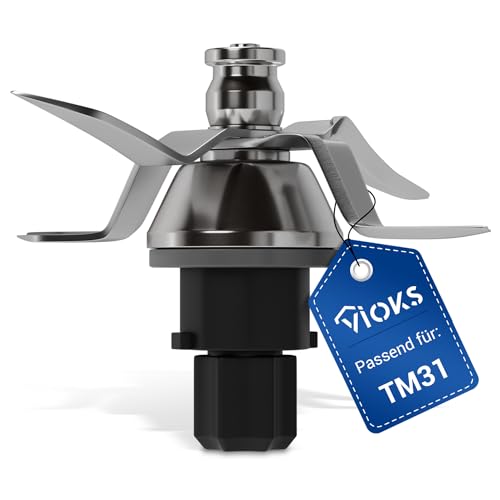 VIOKS Thermomix Messer TM31 Ersatz für Vorwerk Thermomix TM31 Messer aus Edelstahl SUS420 - Küchenmaschine TM31 Zubehör Thermomix Vorwerk - Thermomix Zubehör TM31 & Thermomix TM31 Ersatzteile von VIOKS