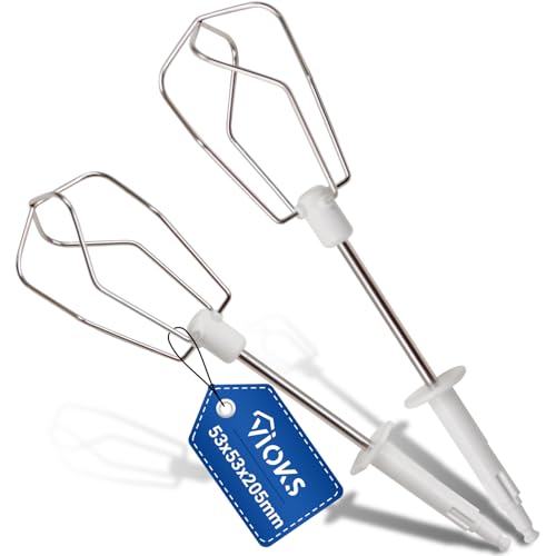 VIOKS Rührbesen für Handmixer Ersatz für Braun 67051155 7322211054 Rührbesen Handmixer - Quirl Set Rechts Links mit Kunststoffkupplung für Braun Multimix und Braun Multiquick 5 Handmixer von VIOKS