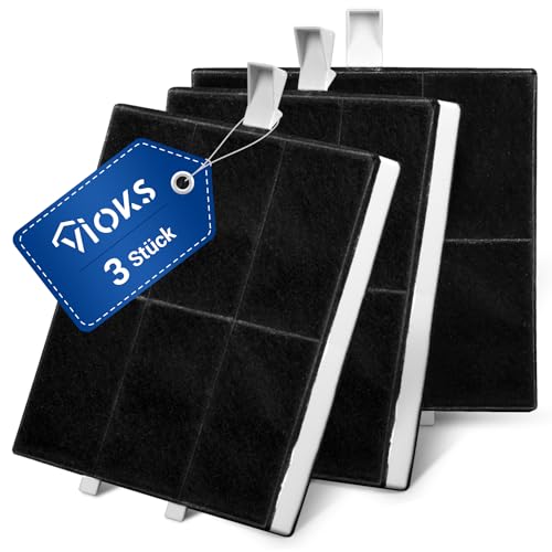 VIOKS SET 3x Aktivkohlefilter Dunstabzugshaube Filter 225х220х24mm Ersatz für Balay 00360732 AA260112 DHZ5186 LZ51851 Z5116X1 & Neff Aktivkohlefilter für Abzugshaube Filter Dunstabzugshaube von VIOKS