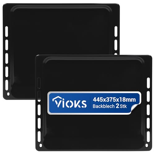 VIOKS Set 2x Ofen Backblech 445х375х18mm Ersatz für Whirlpool 481010683241 Backblech Rechteckig/Ofenbleche für Backofen Ignis Bauknecht Elica VIOKS Set 2x Ofen Backblech 445х375х18mm Ersatz für Whirlpool 481010683241 Backblech Rechteckig/Ofenbleche für Backofen Ignis Bauknecht Elica von VIOKS