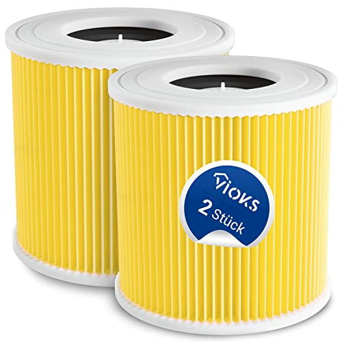 VIOKS Staubsauger Filter Set 2x Ersatz für Kärcher Patronenfilter 6.414-552.0 64145520 2.863-303.0 28633030 KFI3310 - Filter für Staubsauger Nass Trockensauger WD1 WD2 WD3 KWD1 KWD3 SE4001 SE4002 von VIOKS
