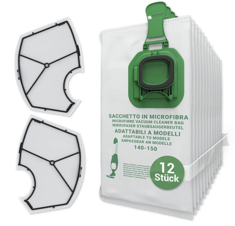 VIOKS Staubsaugerbeutel + Motorfilter Set, 12 St., für Vorwerk Kobold VK 140 VK 150 Staubsauger von VIOKS