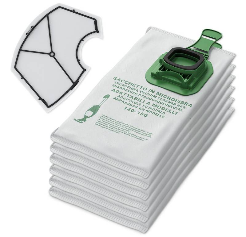 VIOKS Staubsaugerbeutel + Motorfilter Set, 6 St., für Vorwerk Kobold VK 140 VK 150 Staubsauger von VIOKS