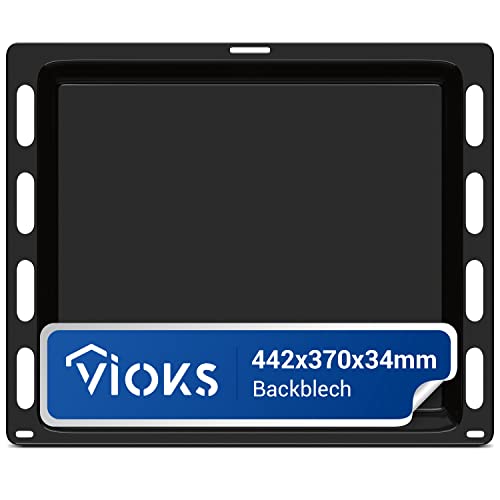 VIOKS Tiefes Backblech 44x37 Ersatz für Bosch Backblech Siemens Backofen 00790278 442x370x34mm & Siemens Backblech/Ofen Backblech klein/kleines Backblech tief/Backblech ausziehbar Backofen von VIOKS