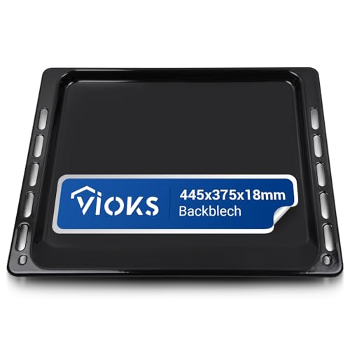 VIOKS Ofen Backblech 445х375х18mm Ersatz für Whirlpool 481010683241 Emailliertes Backblech Rechteckig/Ofenbleche für Backofen Ignis, Bauknecht von VIOKS