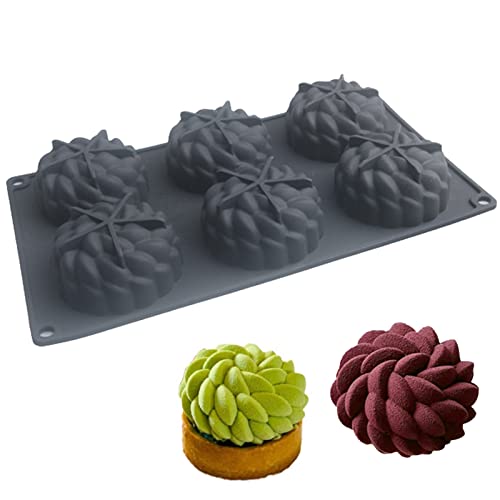 VIONNPPT 3D Anna Chrysantheme Blumenform Silikonform, Silikonformen Backen für Mousse Kuchen, Backformen Dessertformen für Gebäck Trüffelpudding Gelee Käsekuchen von VIONNPPT