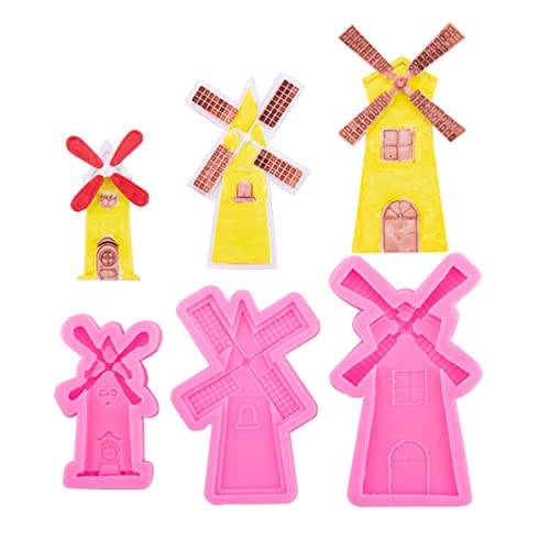 VIONNPPT 3er Set Große Windmühle Silikon Form Segelboot DIY Polymer Ton Gips Ornamente 3D Panel Beton Zement Form Resina Epoxid Schimmel von VIONNPPT