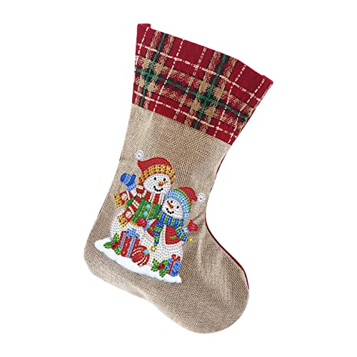 VIONNPPT 5D DIY Diamant Painting Groß Weihnachten Socke 35cmx20cm, Weihnachten Stiefel Socken Geschenk Diamant Stickerei Candy Tasche,Weihnachtsbaum Kamin Deko (E) von VIONNPPT